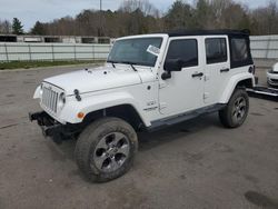 Salvage cars for sale at Assonet, MA auction: 2016 Jeep Wrangler Unlimited Sahara
