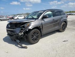Salvage cars for sale at West Palm Beach, FL auction: 2019 Toyota Highlander SE