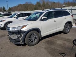 Salvage cars for sale at Assonet, MA auction: 2017 Toyota Highlander SE