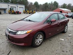 2012 Honda Civic LX en venta en Mendon, MA