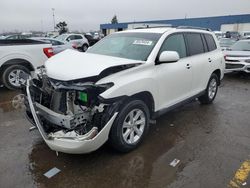 Salvage cars for sale from Copart Woodhaven, MI: 2011 Toyota Highlander Base