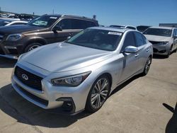 Salvage cars for sale at Grand Prairie, TX auction: 2019 Infiniti Q50 Luxe