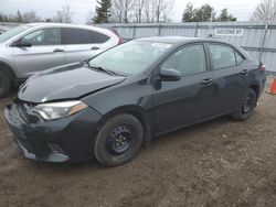 Salvage cars for sale from Copart Ontario Auction, ON: 2015 Toyota Corolla L