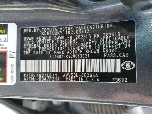 2012 Toyota Camry Hybrid