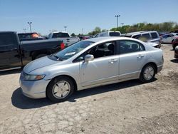 Salvage cars for sale at Indianapolis, IN auction: 2007 Honda Civic Hybrid