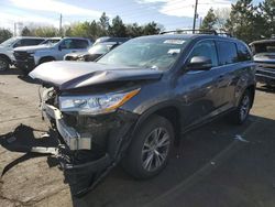 Salvage cars for sale at Denver, CO auction: 2014 Toyota Highlander LE