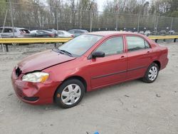 Toyota Corolla CE salvage cars for sale: 2008 Toyota Corolla CE