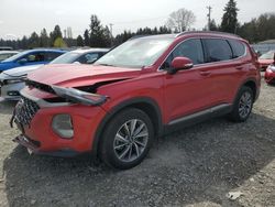 Salvage cars for sale at Graham, WA auction: 2020 Hyundai Santa FE Limited