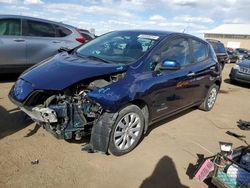 Salvage cars for sale at Brighton, CO auction: 2016 Nissan Leaf S