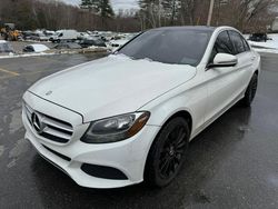 Salvage cars for sale at North Billerica, MA auction: 2016 Mercedes-Benz C 300 4matic