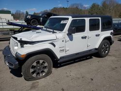 Salvage cars for sale at Assonet, MA auction: 2020 Jeep Wrangler Unlimited Sahara