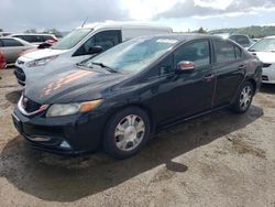 Salvage cars for sale from Copart San Martin, CA: 2013 Honda Civic Hybrid L
