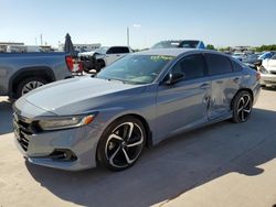 Salvage cars for sale at Grand Prairie, TX auction: 2021 Honda Accord Sport