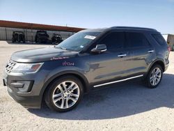 Salvage cars for sale at Andrews, TX auction: 2017 Ford Explorer Limited