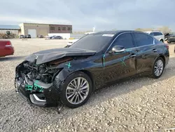 Vehiculos salvage en venta de Copart Kansas City, KS: 2021 Infiniti Q50 Luxe