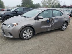 Salvage cars for sale from Copart Finksburg, MD: 2016 Toyota Corolla L