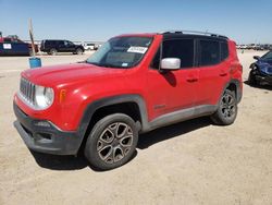 Salvage cars for sale from Copart Amarillo, TX: 2016 Jeep Renegade Limited