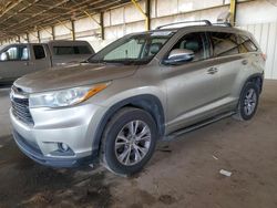 Toyota Highlander salvage cars for sale: 2015 Toyota Highlander XLE