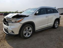 Salvage cars for sale from Copart Mercedes, TX: 2015 Toyota Highlander Limited