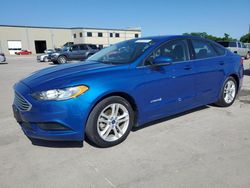 Salvage cars for sale at Wilmer, TX auction: 2018 Ford Fusion SE Hybrid