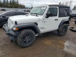 Salvage cars for sale from Copart Bowmanville, ON: 2021 Jeep Wrangler Sport