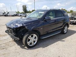 Salvage cars for sale at Miami, FL auction: 2012 Mercedes-Benz ML 350 4matic