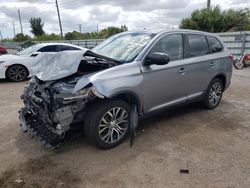 Salvage cars for sale at Miami, FL auction: 2018 Mitsubishi Outlander ES