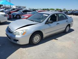 Salvage cars for sale at Grand Prairie, TX auction: 2007 Honda Accord Value