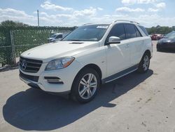 Salvage cars for sale from Copart Orlando, FL: 2012 Mercedes-Benz ML 350 4matic