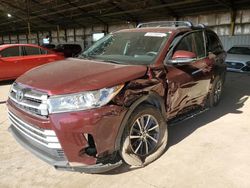 Toyota Highlander Vehiculos salvage en venta: 2019 Toyota Highlander SE