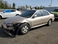 Salvage cars for sale from Copart Portland, OR: 2002 Honda Accord EX