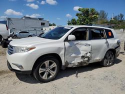 Salvage cars for sale from Copart Opa Locka, FL: 2013 Toyota Highlander Limited