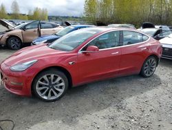 Salvage cars for sale at Arlington, WA auction: 2018 Tesla Model 3