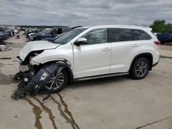 Salvage cars for sale at Grand Prairie, TX auction: 2017 Toyota Highlander SE