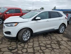 Salvage cars for sale at Woodhaven, MI auction: 2020 Ford Edge Titanium