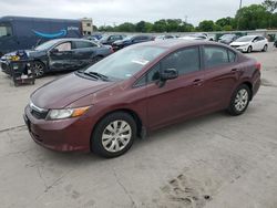 Salvage cars for sale from Copart Wilmer, TX: 2012 Honda Civic LX