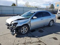 Salvage cars for sale at Littleton, CO auction: 2007 Honda Accord SE
