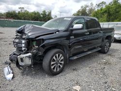 Toyota salvage cars for sale: 2021 Toyota Tundra Crewmax Limited