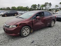 Salvage cars for sale from Copart Byron, GA: 2012 Honda Civic LX