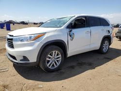 Salvage cars for sale at Brighton, CO auction: 2015 Toyota Highlander LE