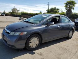 Salvage cars for sale from Copart San Martin, CA: 2008 Honda Civic Hybrid