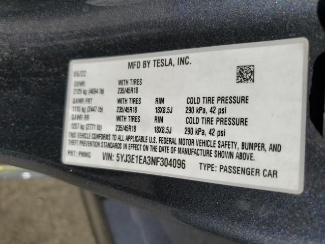 2022 Tesla Model 3