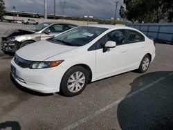 Salvage cars for sale from Copart Rancho Cucamonga, CA: 2012 Honda Civic LX