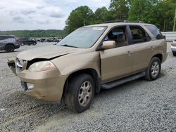 Salvage cars for sale at Concord, NC auction: 2002 Acura MDX Touring