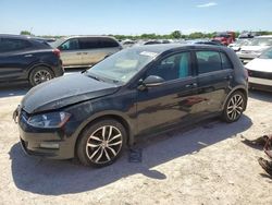 Salvage cars for sale at San Antonio, TX auction: 2016 Volkswagen Golf S/SE