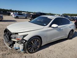 Salvage cars for sale from Copart Houston, TX: 2018 Infiniti Q50 Luxe