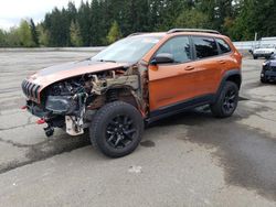 Salvage cars for sale from Copart Arlington, WA: 2015 Jeep Cherokee Trailhawk