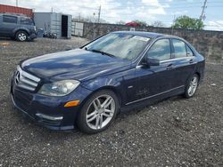 Salvage cars for sale at Homestead, FL auction: 2012 Mercedes-Benz C 250