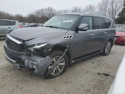 Salvage cars for sale at North Billerica, MA auction: 2017 Infiniti QX80 Base