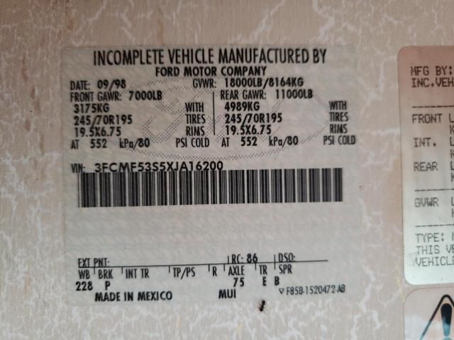 1999 Ford F550 Super Duty Stripped Chassis